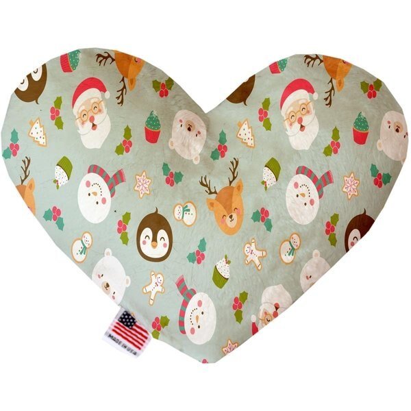 Gray Christmas Party 8 in. Heart Dog Toy, Mirage Pet Products, Mfr#: 1287-TYHT8